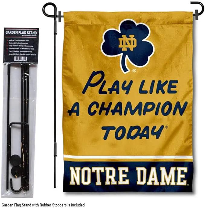 WinCraft Irish Play Like A Champion Today Garden Flag and Pole Stand Holder by GreenHaven Gardens
