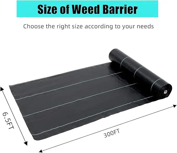 6.5 Ft x 300 Ft Heavy Duty Weed Barrier Landscape Fabric, 3Oz Professional Grade Weed Barrier Fabric for Gardening, Erosion Control & Construction, Durable Polypropylene Ground Cover by GreenHaven Gardens