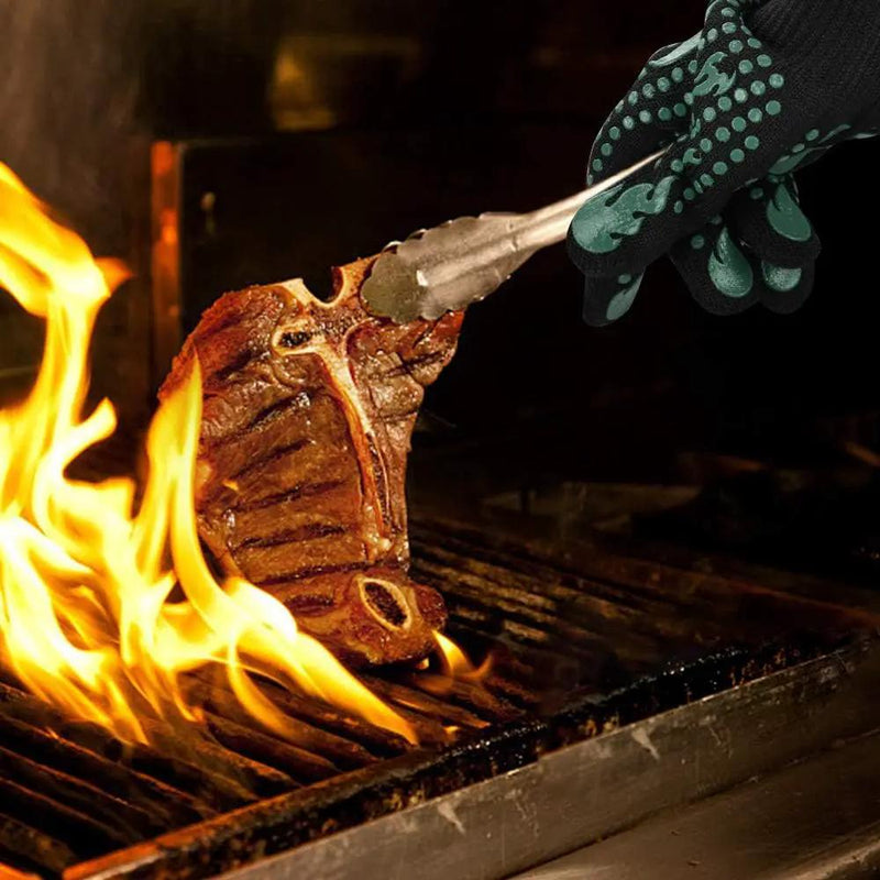Comsmart BBQ Gloves, 1472 Degree F Heat Resistant Grilling Gloves Silicone Non-Slip Oven Gloves Long Kitchen Gloves for Barbecue, Cooking, Baking, Cutting by GreenHaven Gardens