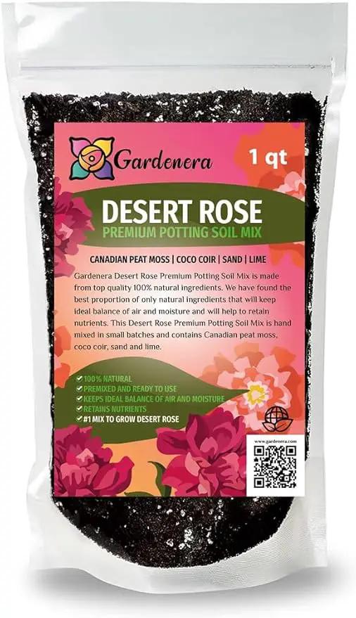 Premium Desert Rose Potting Soil - Optimal Blend for Thriving Adenium Plants - 1 Quart by GreenHaven Gardens