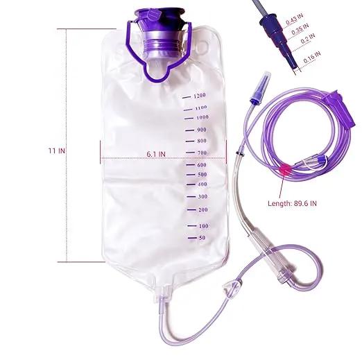 Water Drip Bags,1200ml Nutrition Bag Fluid Bag with Large Bore & Tube, 1Pcs by GreenHaven Gardens