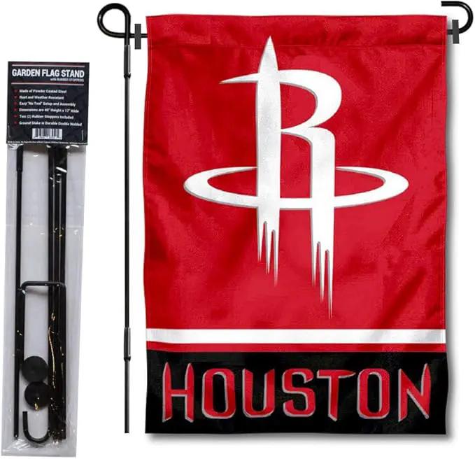 WinCraft Houston Rockets Garden Flag with Stand Holder by GreenHaven Gardens