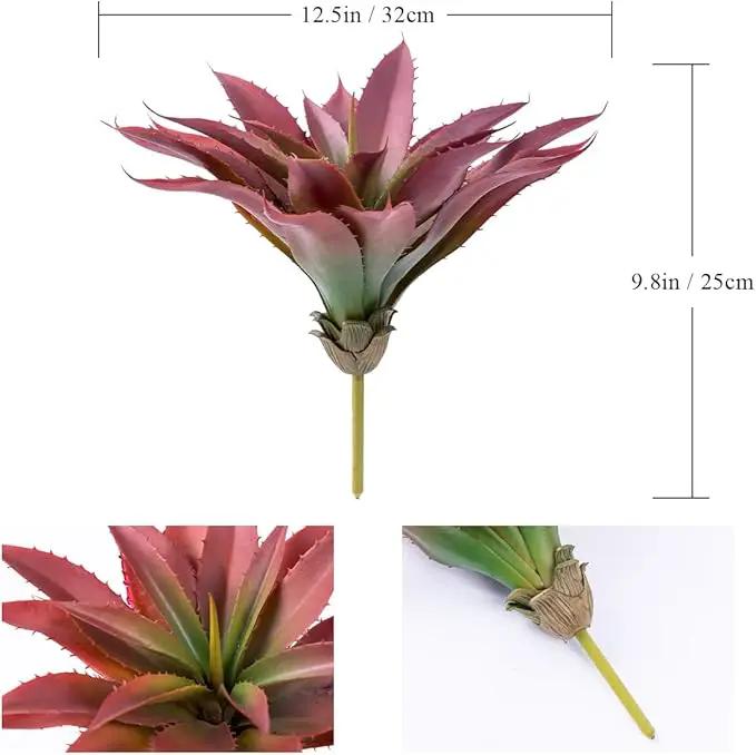 Veryhome Succulents Plants Artificial Aloe Plant, 12.5Inch Large Faux Succulents Unpotted, Premium Crafting DIY Greenery Decor for Indoor & Outdoor(4Pcs-Red) by GreenHaven Gardens
