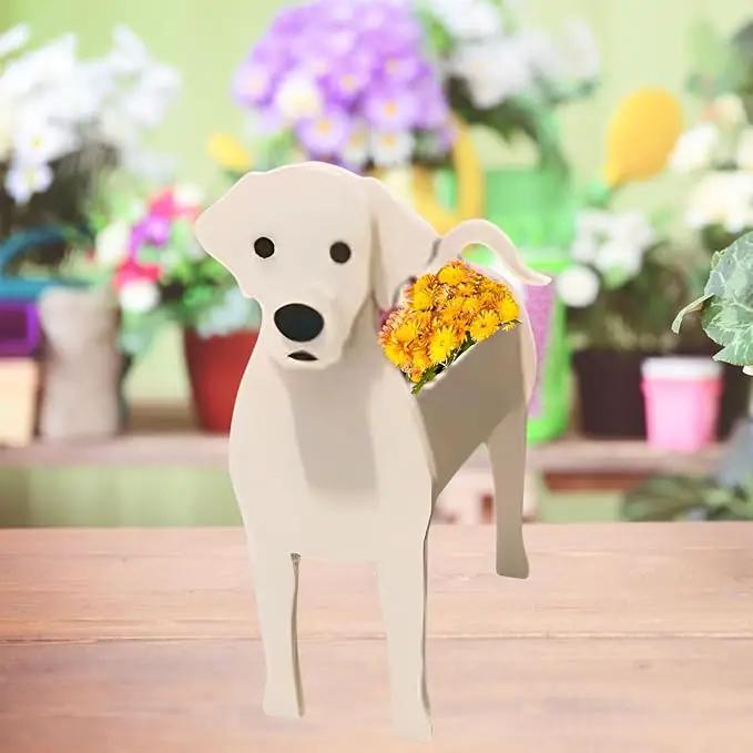 White Labrador Dog Planter Plant Pots,Cute Garden Dog Flower Planter,Large Dog Planters Birthday Gifts for Women,Office,Indoor/Outdoor Decor(9.84 * 7.87 * 17in) by GreenHaven Gardens