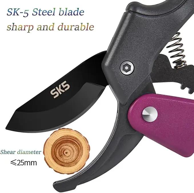 Garden clippers, premium Germany pruners, Work 3 times easier, professional pruning shears, cutting rose, flower, hedge, stem, tree, Sharp gardening scissors, Arthritis weak hand snips (Japanese-2, 1) by GreenHaven Gardens