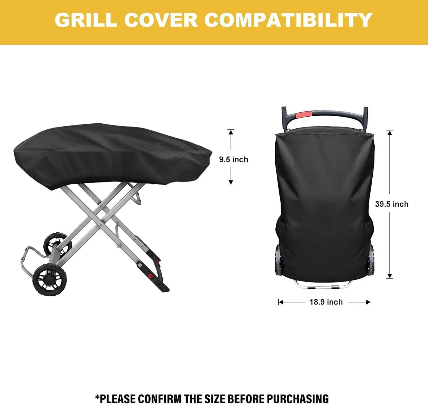 tonhui Grill Cover for Weber Traveler Portable Gas Grill 9010001, Outdoor Heavy Duty Waterproof Oxford Fabric Weather Resistant by GreenHaven Gardens