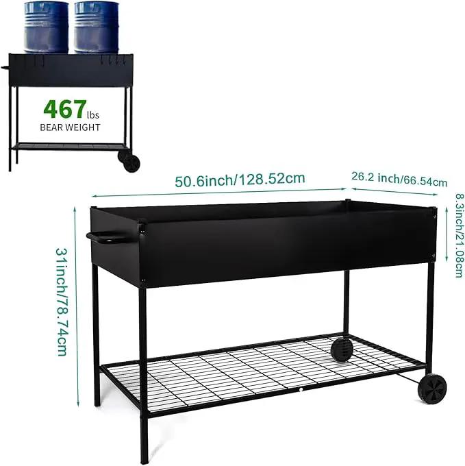 MIXC 50 * 26 * 31 Large Metal Raised Garden Beds with Legs, Elevated Planter Boxes Outdoor Raised for Gardening, Bigger Planter Box for Vegetable Flower Herb by GreenHaven Gardens