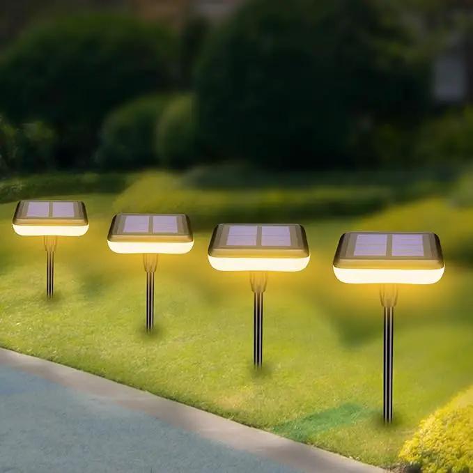 Solar Swaying Lights 4 Pack,Solar Path Lights Warm White LED Square,High Flexible Wire and Large Light Source P67 Waterproof, Solar Powered Suitable for Pathway Flower Pots Balcony Terrace Decoration by GreenHaven Gardens