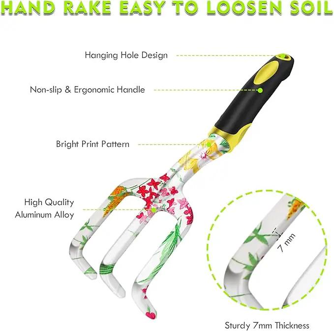Garden Tools Set, Aluminum Alloy Garden Hand Tool 5 Piece Gardening Tools with Hand Rake, Hand Weeder, Transplant Trowel, Pruning Shears and Gardening Gloves for Outdoor Gardening Work by GreenHaven Gardens
