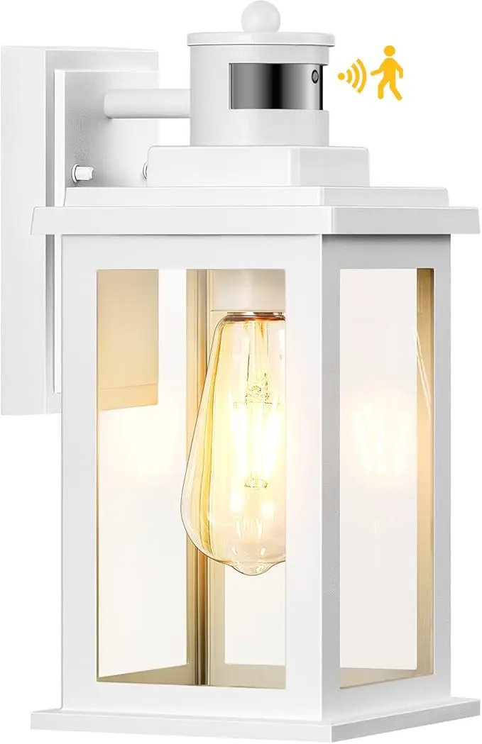 VIANIS Motion Sensor Porch Lights, Outdoor Wall Lights Wall Mount, White Dusk to Dawn Outdoor Sconce Lights, Waterproof Exterior Light Fixture for House, Garden, Patio, Entryway,Hardwired, Non-Solar by GreenHaven Gardens
