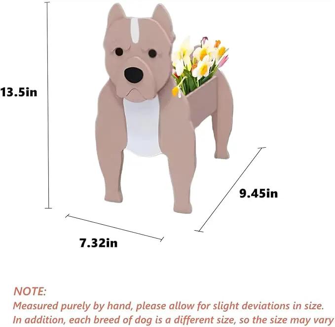 Bulldog Dog Planter Plant Pots,Cute Garden Dog Flower Planter,Dog Planters Birthday Gifts for Women,Office,Indoor/Outdoor Decor（9.45 * 7.32 * 13.5in） by GreenHaven Gardens