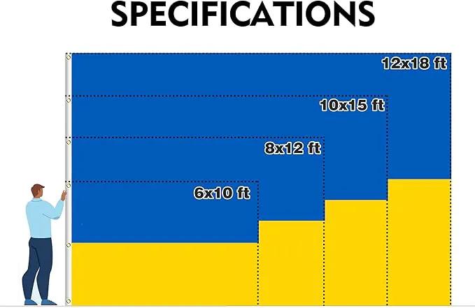 Ukraine Extra Large Flag 8x12FT Giant Ukrainian National Polyester Flag With 3 Grommets For Patriotic Ukrainian Themed Festival Events Party Decoration (Ukraine, 8x12FT) by GreenHaven Gardens