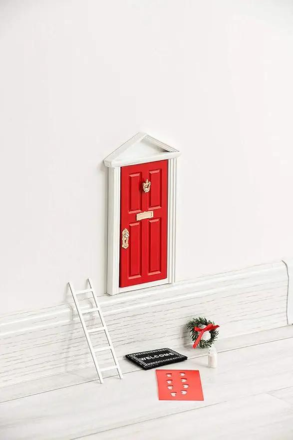 The Red Miniature Tiny Wooden Tooth Fairy Door/Fairy Doors and Accessories Fairy Tale idea Craft Activities for Present by GreenHaven Gardens