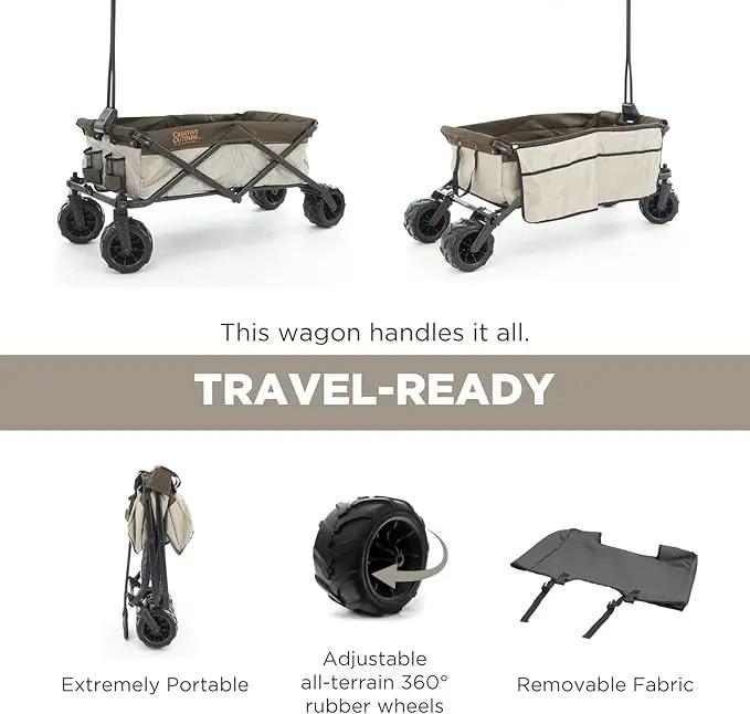 Creative Outdoor Original Folding Wagon All-Terrain Wheels by GreenHaven Gardens