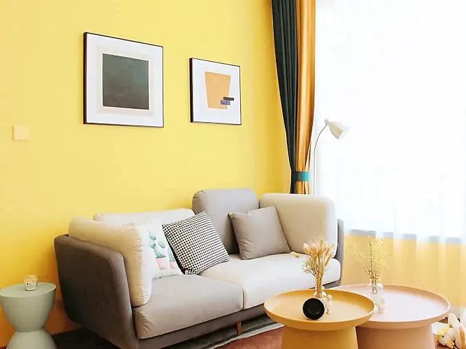 Dimoon 78.7''x17.7'' Yellow Peel and Stick Wallpaper Contact Paper Modern Self Adhesive Wall Paper Removable Renter Friendly Textured Solid Color Shelf Cabinet Vinyl Roll (78.7''x17.7'',Yellow) by GreenHaven Gardens