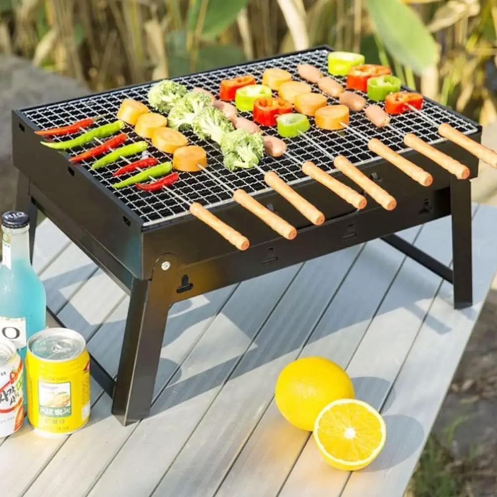 HAKSEN 12 PCS Barbecue Skewers with Wood Handle Marshmallow Roasting Sticks Meat Hot Dog Fork Best for BBQ Camping Cookware Campfire Grill Cooking, Stainless Steel,11.7 Inches(Including Handle) by GreenHaven Gardens