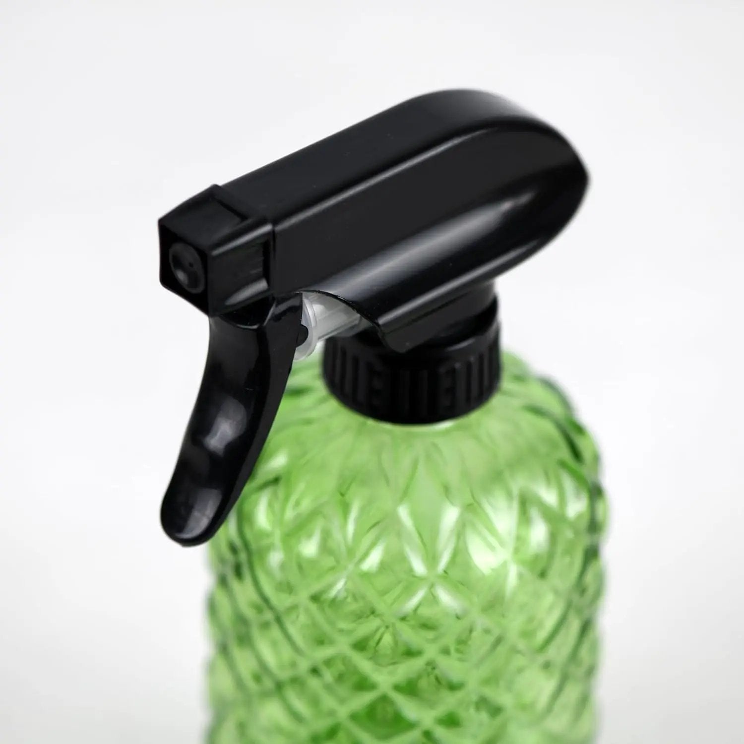 12Oz Glass Plant Spray Bottle, Gem Pattern Glass Sprayer, Watering Can with Black Plastic Top Pump, Handheld Watering Can for Indoor Outdoor Potted Plants and Greenery (Green) by GreenHaven Gardens