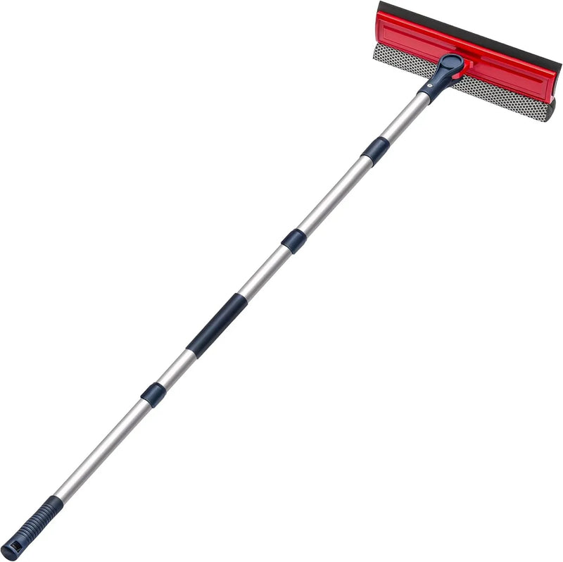DSV Standard Professional Window Squeegee | 2-in-1 Window Cleaner Sponge and 10" Soft Rubber Strip with Extension Pole 34 INCH & 86.5 cm | Adjustable to Clean from Multiple Angles by GreenHaven Gardens