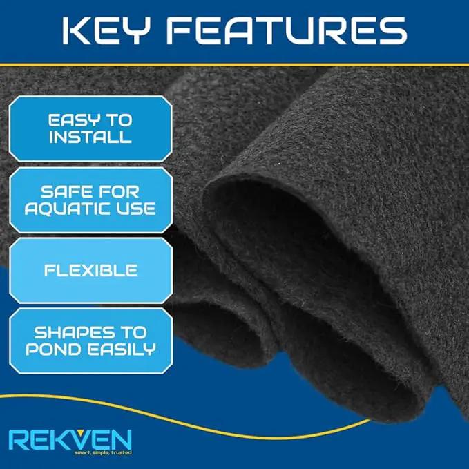 10 x 15 Feet Pond Liner Underlayment Non Woven Geotextile with 15 U-Pins by GreenHaven Gardens