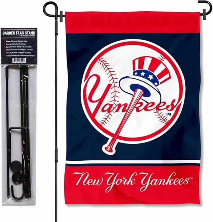 WinCraft NY Yankees Throwback Retro Garden Flag and Pole Stand Mount by GreenHaven Gardens