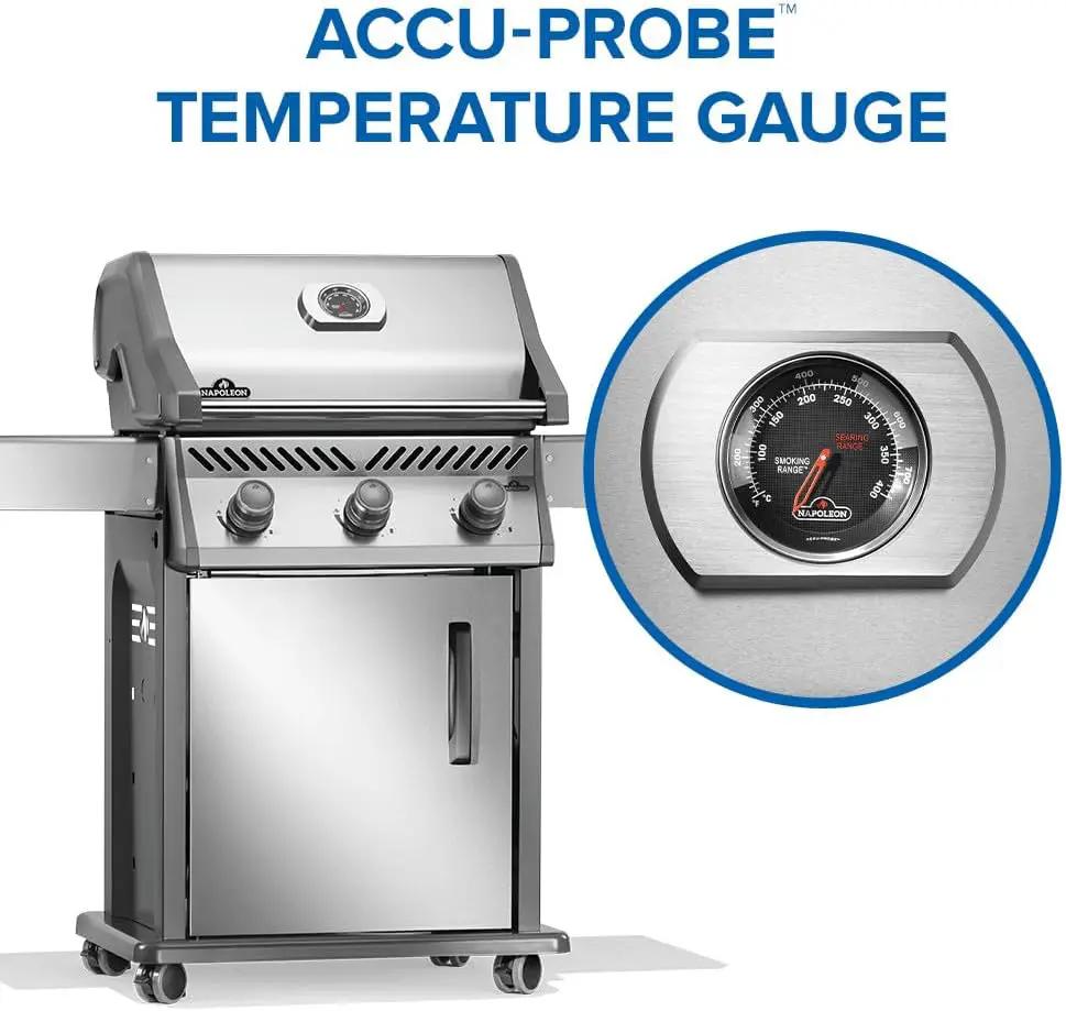 Napoleon Rogue 425 Natural Gas Grill, Stainless Steel, Durable 3-Burner Gas BBQ by GreenHaven Gardens