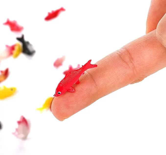 ZENFUN 50 Packs Mini Koi Fish, Cute Miniature Fish Fake Mini Fish Set, Plastic Small Koi Fish, Tiny Fish Model Bulk for Ornament Supplies, Cake Decoration, Fish Tank DIY, Fairy Garden Supplies by GreenHaven Gardens