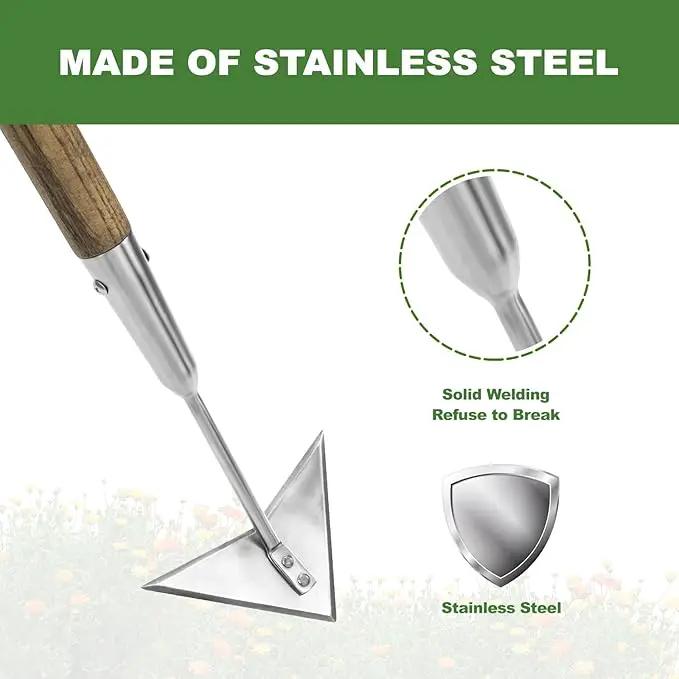 Haliaeetus Triangle Hoe, 60'' Scuffle Hoe for Keeping Your Back from Tiring Out, Weeding Just in Push-Pull Motion, Rogue Hoe with Triangle Head for Quickly Clear Out a lot of Weeds from All Direction by GreenHaven Gardens