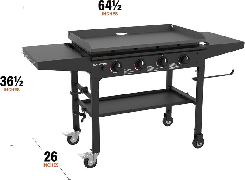 Blackstone 1554 36” Omnivore Griddle with Folding Side Shelves, Powder Coated Steel, Black by GreenHaven Gardens