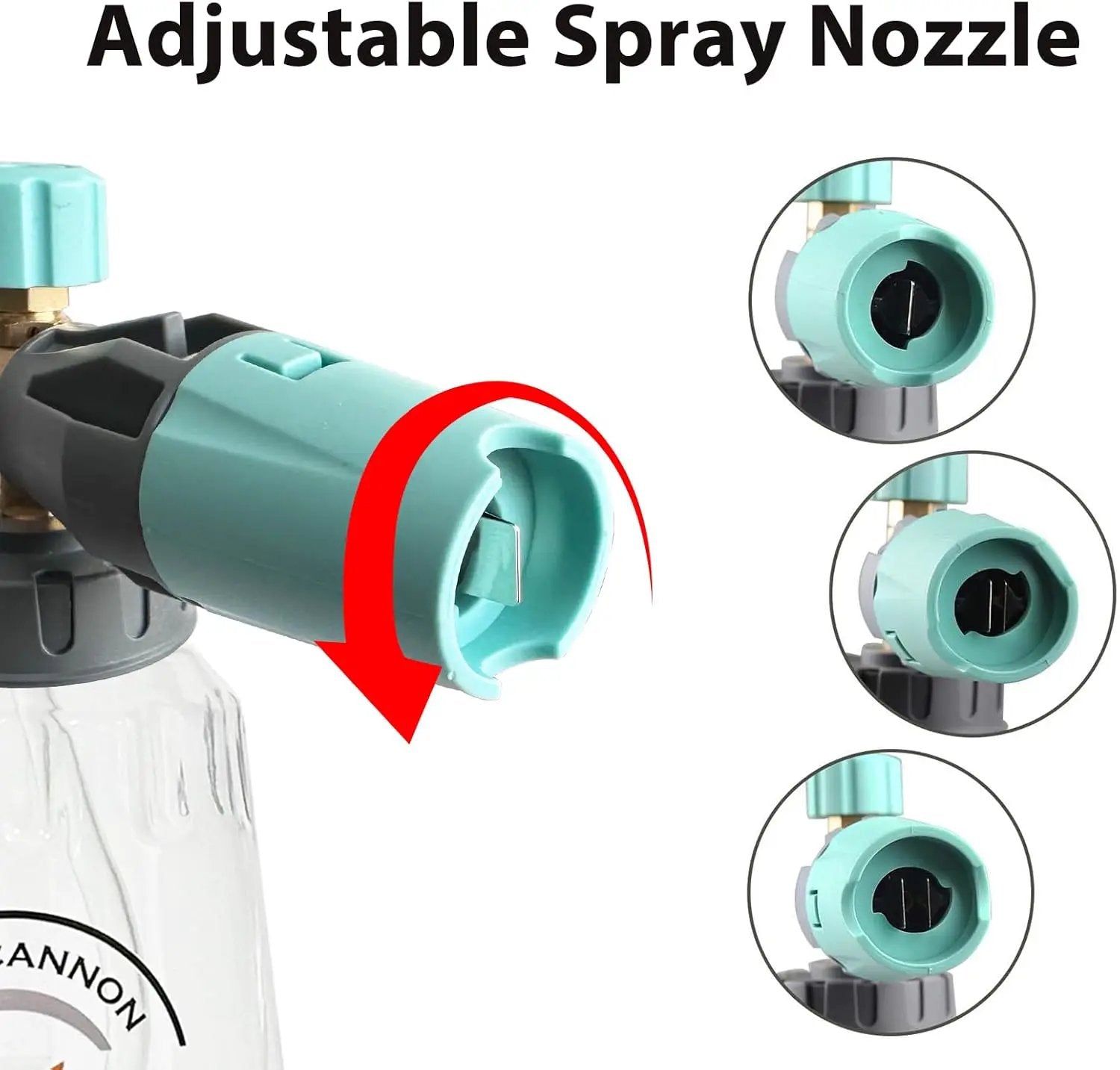Sooprinse Foam Cannon, Adjustable Snow Foam Lance Transparent Body, Professional Car Foam Blaster with 1/4 Inch Quick Connector, 4000 PSI, 1L by GreenHaven Gardens