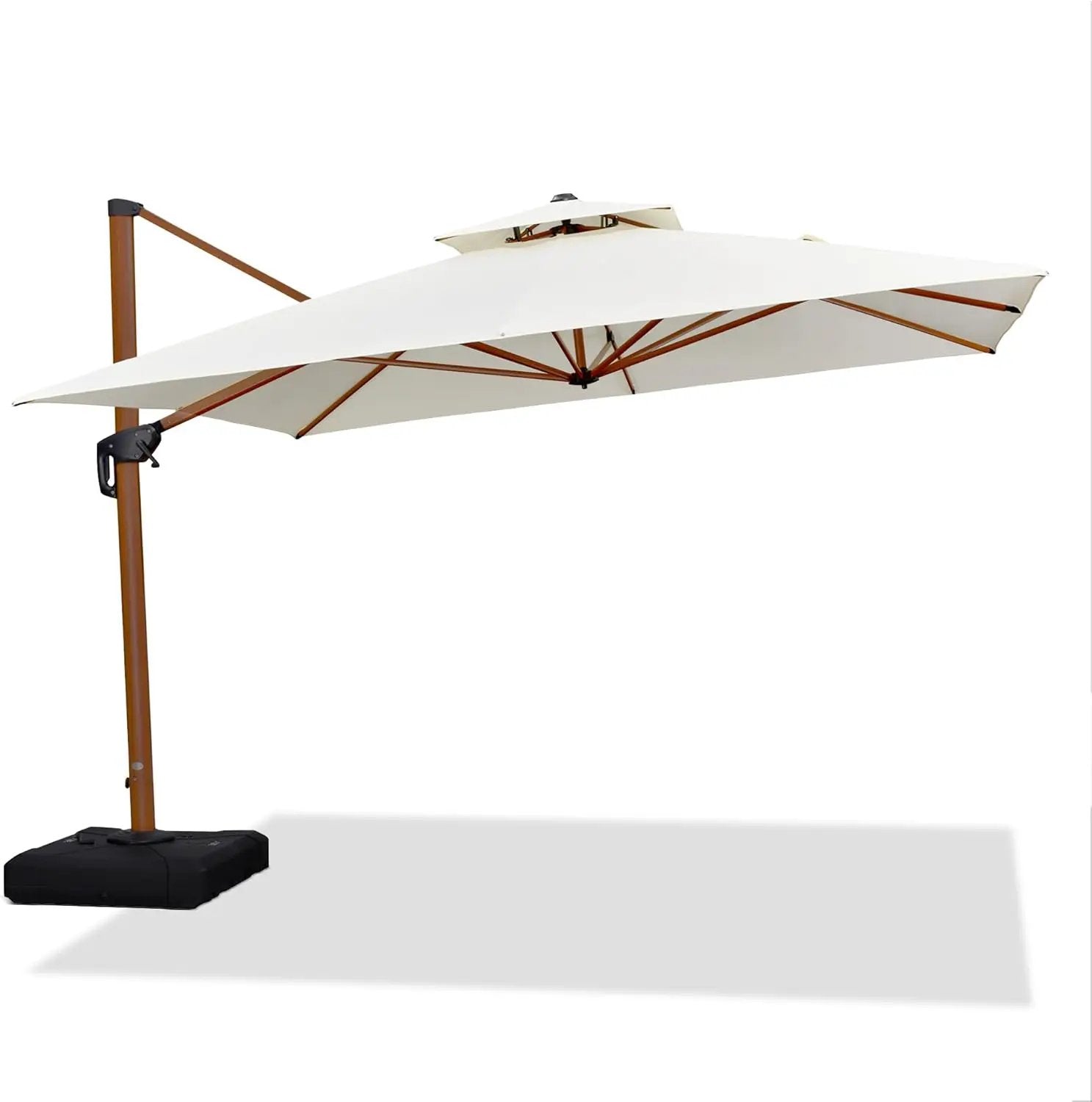 PURPLE LEAF 11ft Patio Umbrella Outdoor Square Umbrella Large Cantilever Umbrellas Windproof Offset Umbrellas Heavy Duty Sun Umbrella for Garden Deck Pool Patio, Cream by GreenHaven Gardens