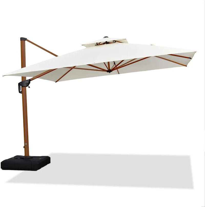 PURPLE LEAF 11ft Patio Umbrella Outdoor Square Umbrella Large Cantilever Umbrellas Windproof Offset Umbrellas Heavy Duty Sun Umbrella for Garden Deck Pool Patio, Cream by GreenHaven Gardens