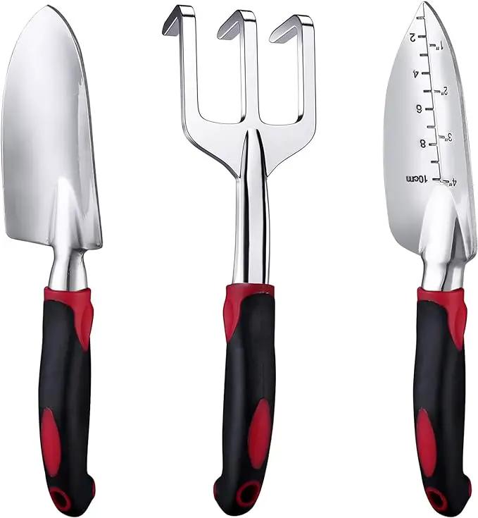 FANHAO Garden Tool Set, 3 Piece Heavy Duty Garden Trowels Cast-Aluminum Garden Hand Shovels with Non-Slip Rubber Grip, Idea for Transplanting, Weeding, Digging and Planting by GreenHaven Gardens