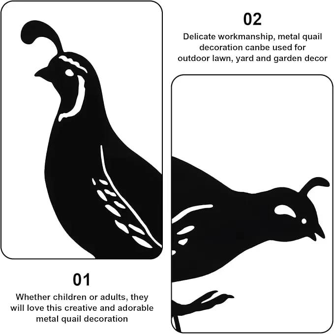 jojofuny 4pcs Garden Quail Stake Bird Yard Art Metal Statue Decor Animals Silhouette Outdoor Decoration Courtyard Ornaments for Lawns Backyard Patio Backyard Pathway
