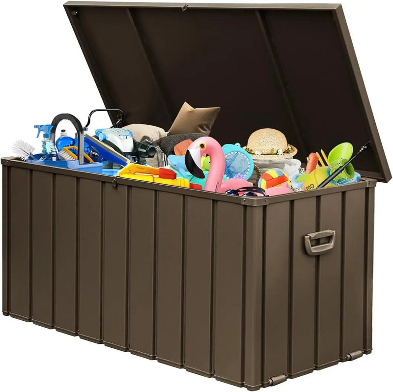 Domi 160-Gallon Outdoor Storage Box – Waterproof, Lockable Storage Cabinet for Patio Furniture, Garden Tools & Pool Supplies – Large Metal Storage for Cushions, Toys & More by GreenHaven Gardens