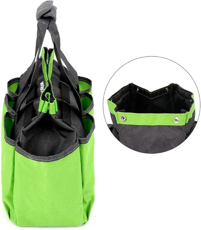 WORKPRO Garden Tool Bag, 8 Pockets Gardening Bag, Heavy Duty Oxford Garden Tote Caddy (Tools NOT Included), 12" x 12" x 6" by GreenHaven Gardens