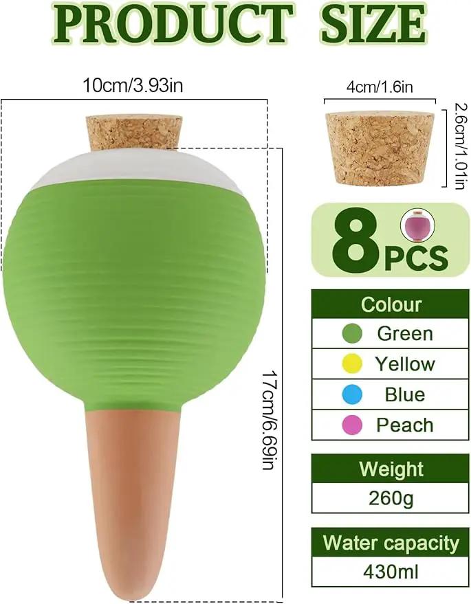 Kalolary 8Pcs Plant Watering Globes, Large Terracotta Automatic Watering Stake Devices with Wooden Stopper for Pots, Planters, Indoor, Outdoor by GreenHaven Gardens