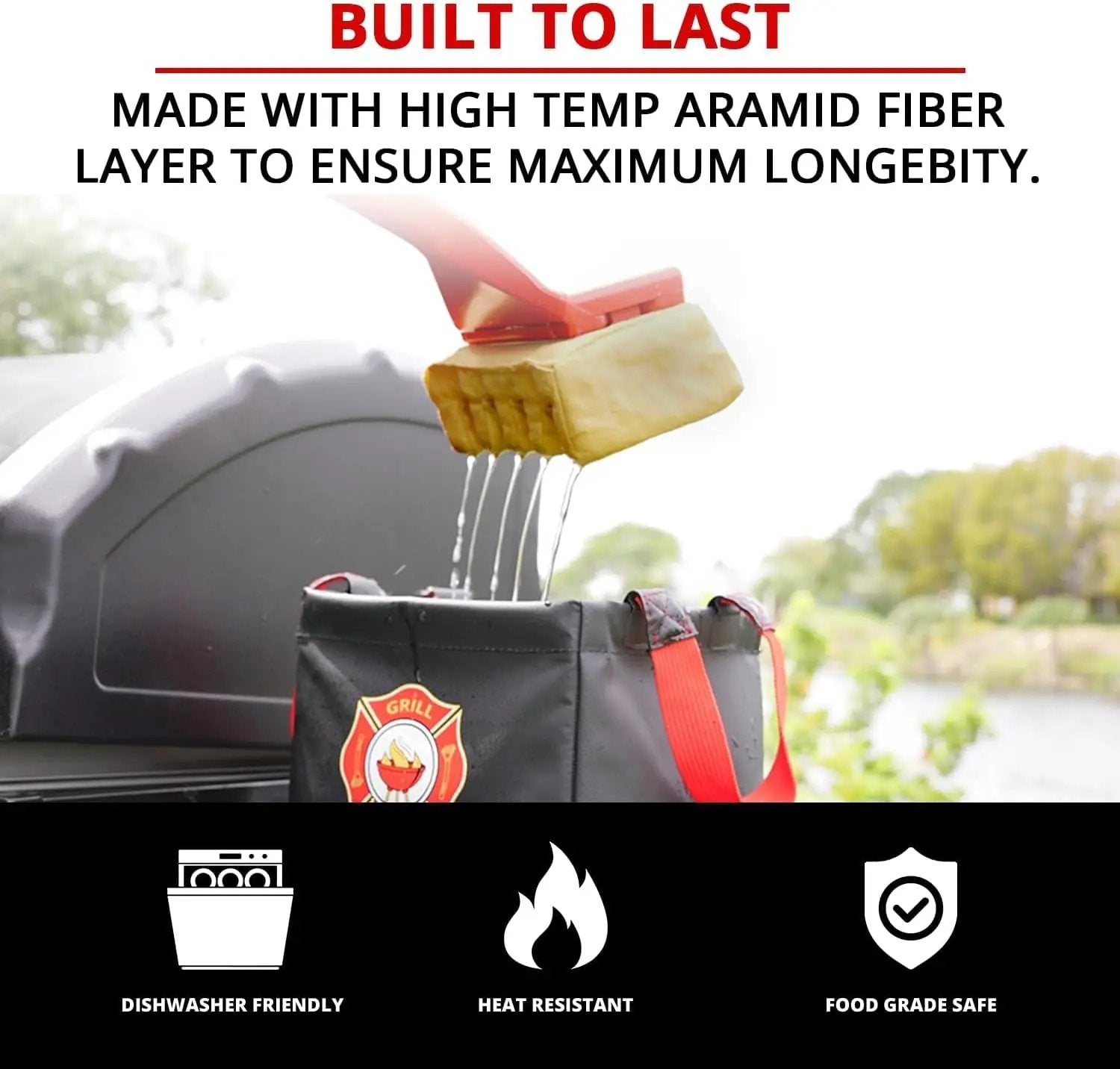 Grill Rescue BBQ Replaceable Cleaning Head, Bristle Free - Durable and Unique Grate Scraper Tools for Cast Iron or Stainless-Steel Grates, Barbecue Cleaner by GreenHaven Gardens