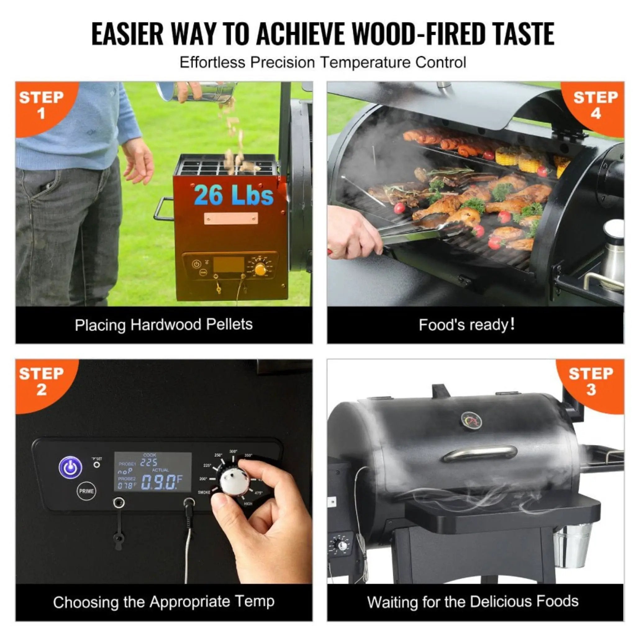 62-Inch Heavy-Duty Portable Wood Pellet BBQ Grill With Cart (SAK91308) by SAKSBY WHOLESALE