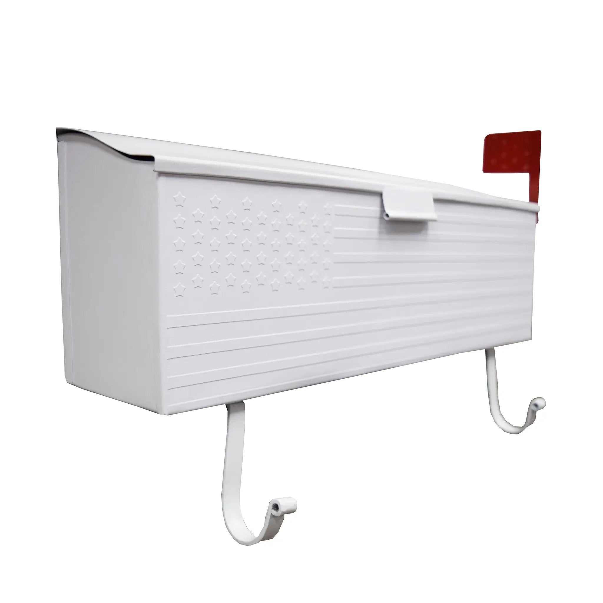 White American Flag Metal Wall Mounted Mailbox with Hangers by Sharicks