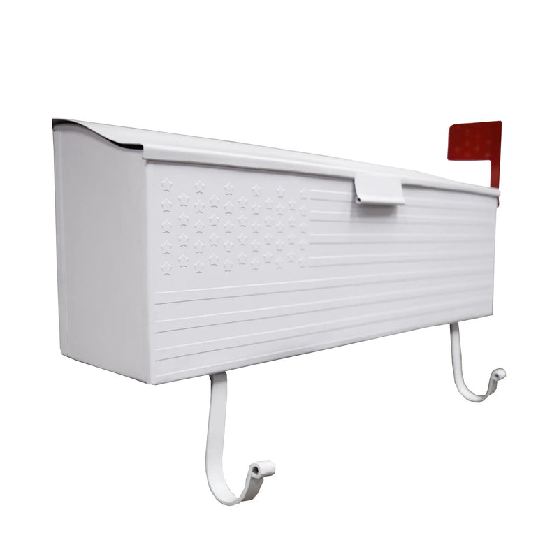 White American Flag Metal Wall Mounted Mailbox with Hangers by Sharicks