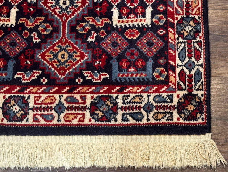 Small Karastan Rug 3x4, Yuruk Collection, Wool, Tribal, Geometric, Navy Blue by Jewel Rugs