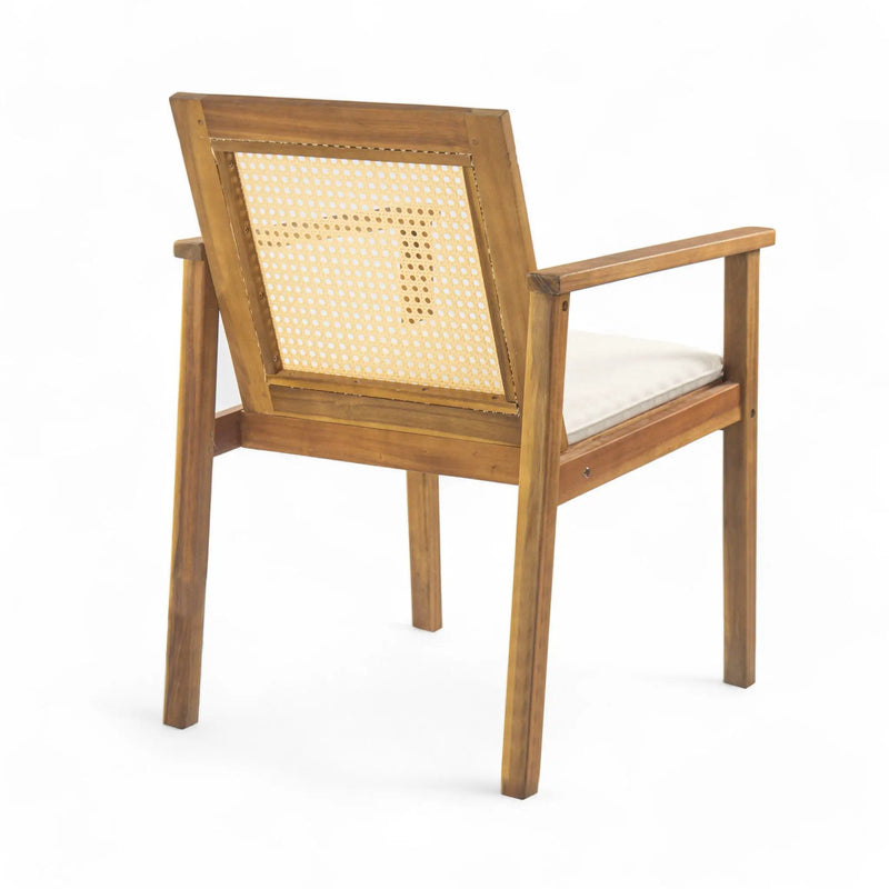Preston Outdoor Dining Chair With Cushion Set of 2 - Teak / Beige by HouseOfZazla