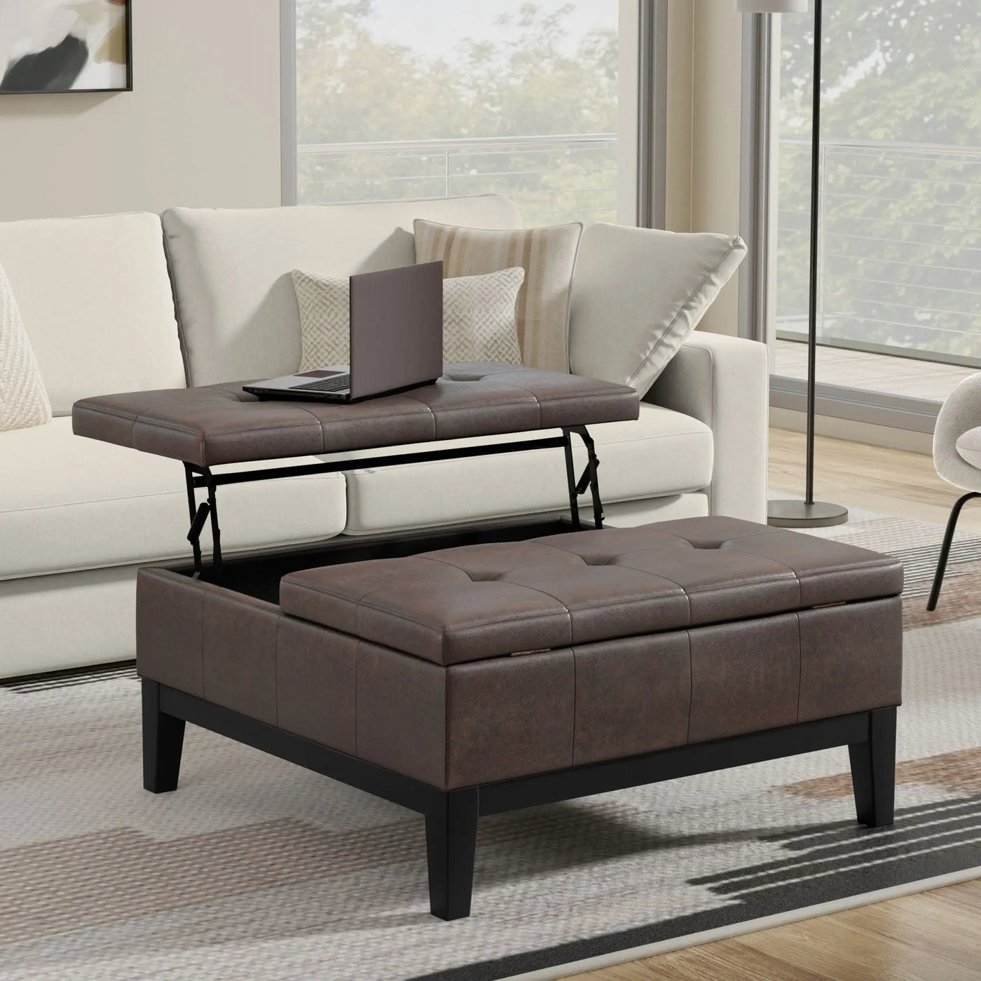 Dover - Multifunctional Lift Top Coffee Table Storage Ottoman by HouseOfZazla