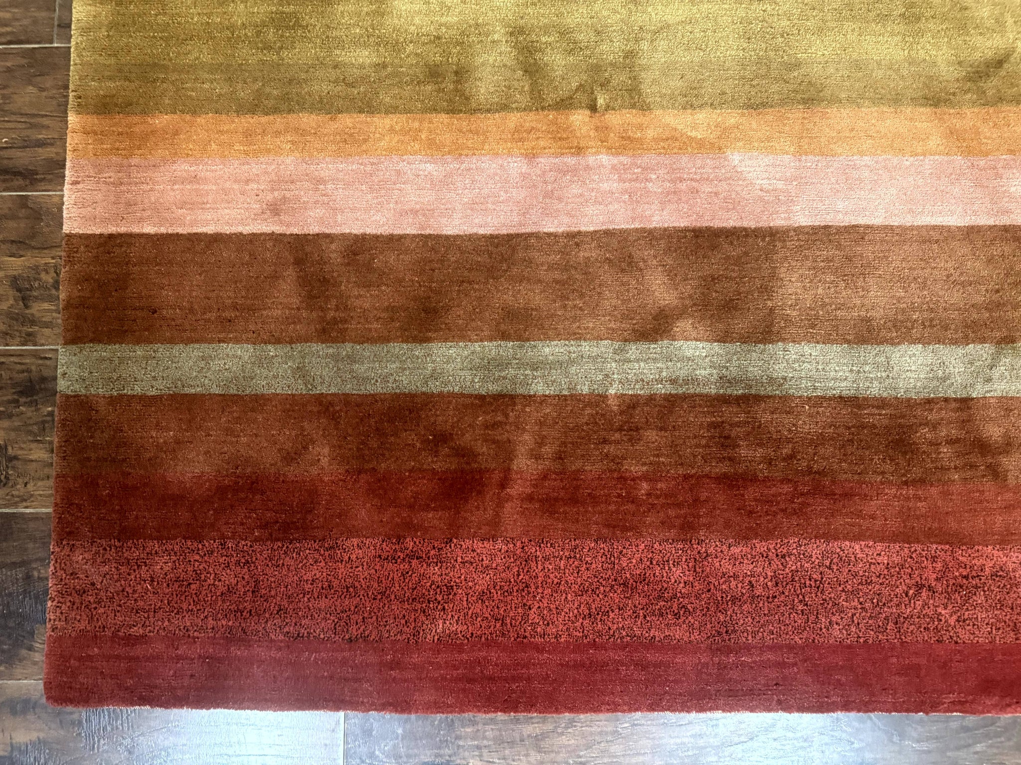 Modern Persian Gabbeh Rug 8x10, Multicolor Stripes, Soft Thick Wool Pile by Jewel Rugs