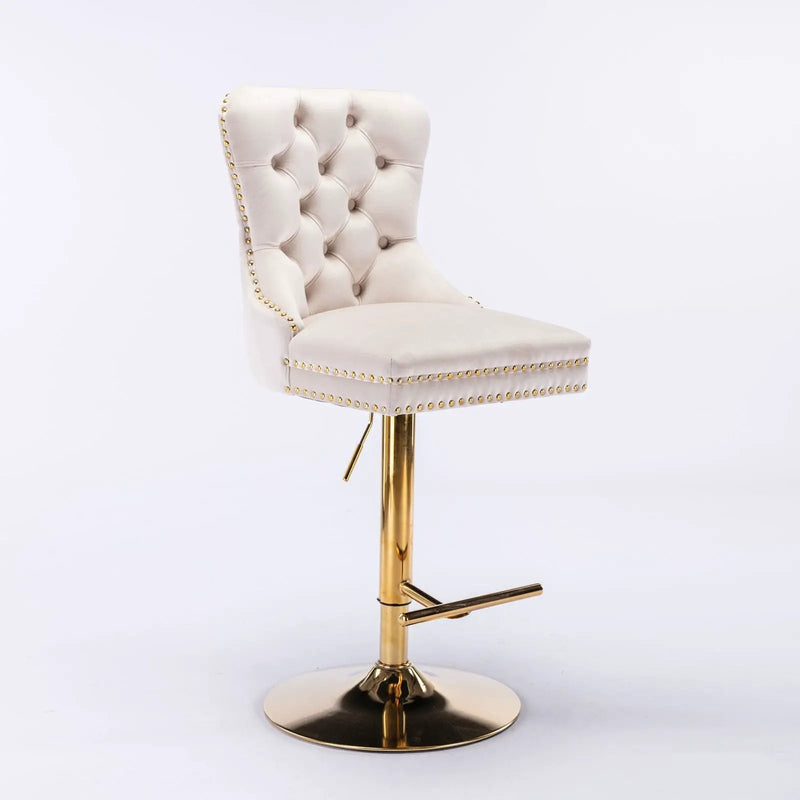 Thick Swivel Barstools Adjusatble Seat Height From 25-33", Modern Upholstered Bar Stools With Backs Comfortable Tufted For Home Pub And Kitchen Island (Set of 2) by HouseOfZazla