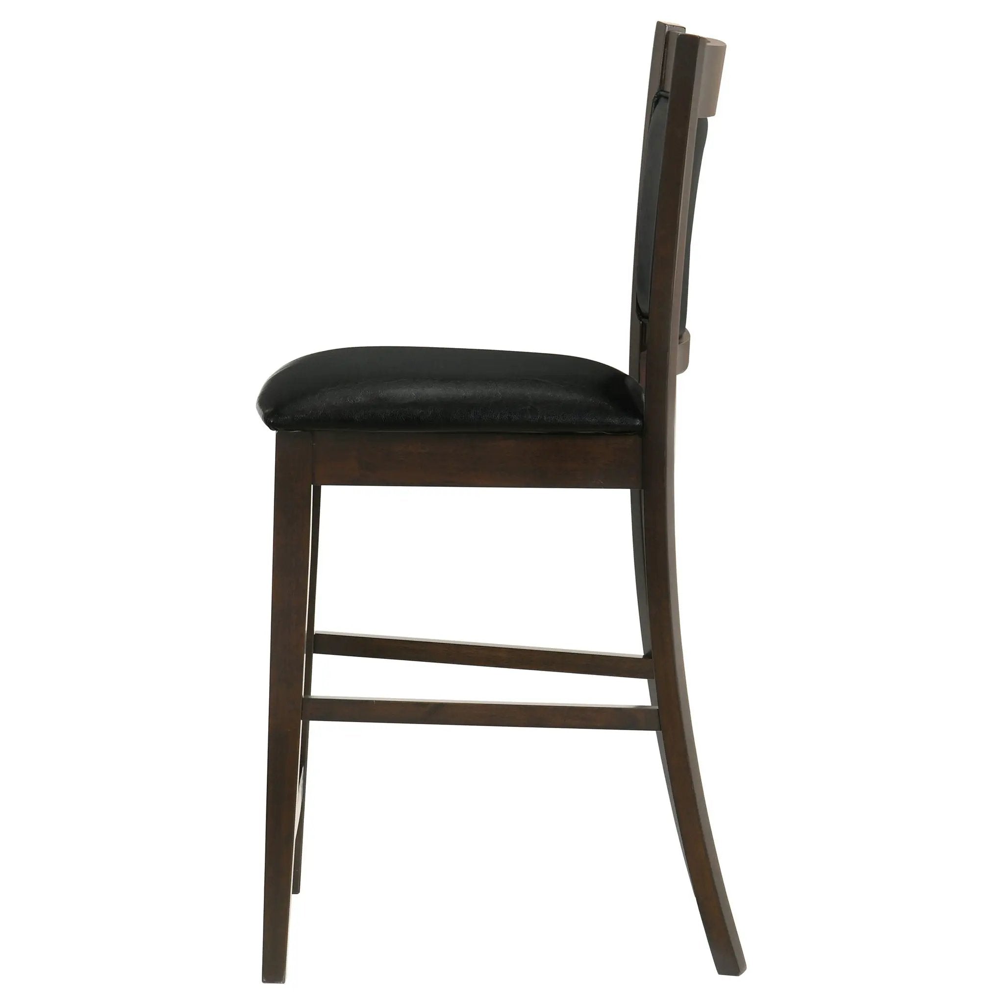 Upholstered Counter Height Stools (Set of 2) - Black / Espresso by HouseOfZazla