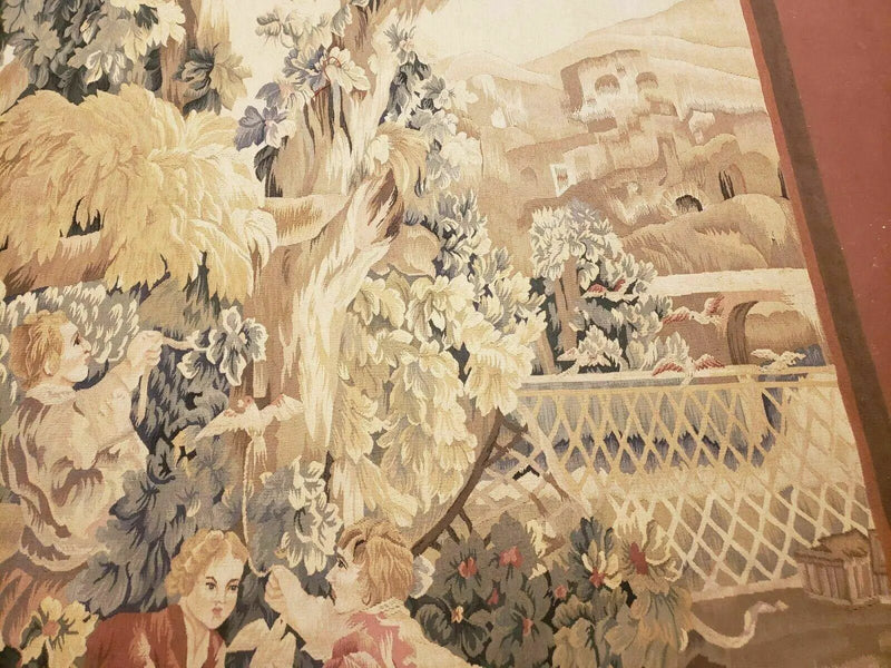 4' X 6' Tapestry French Design Handmade Aubusson Weave Nature One Of A Kind by Jewel Rugs