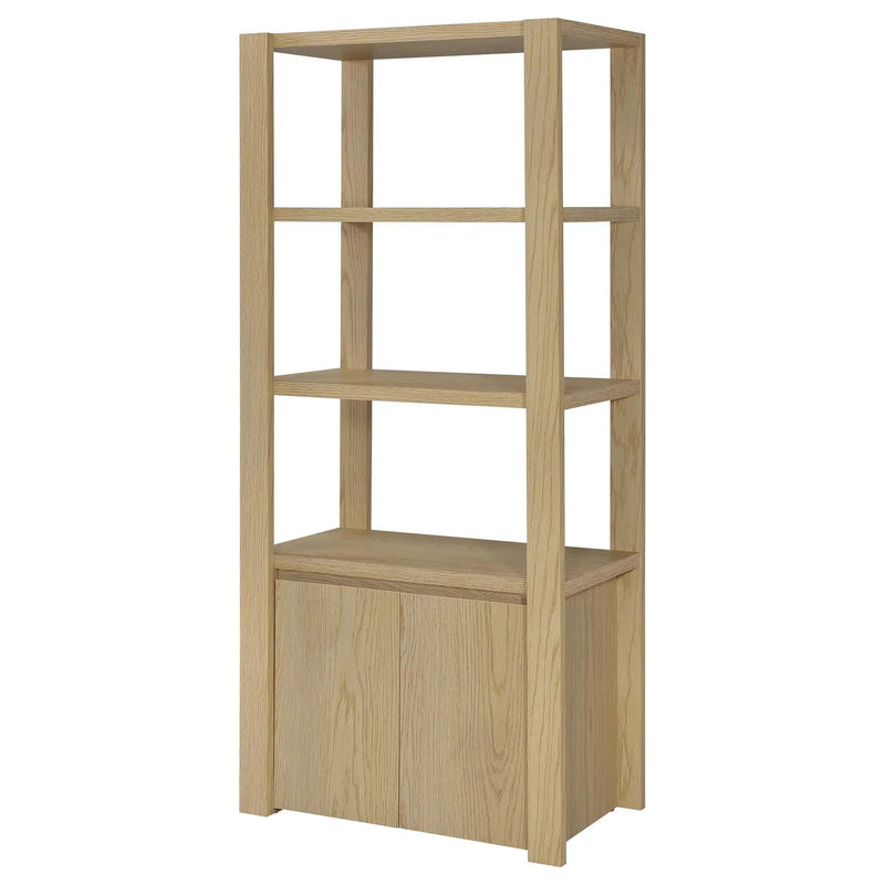 Laurelton 3-shelf Media Tower Tall Pier Cabinet Light Oak by Unique Piece Furniture