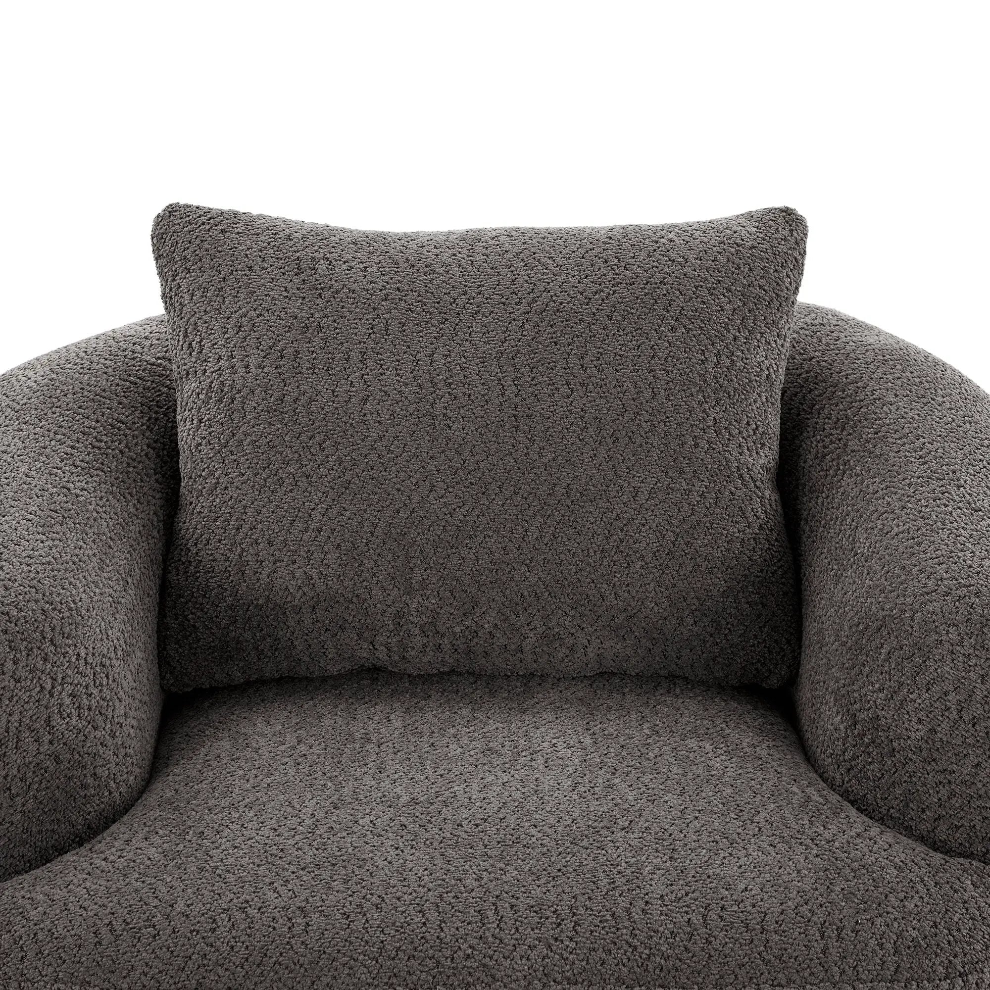 360° Swivel Barrel Sofa Chair With Throw Pillow, Upholstered Accent Chair by HouseOfZazla