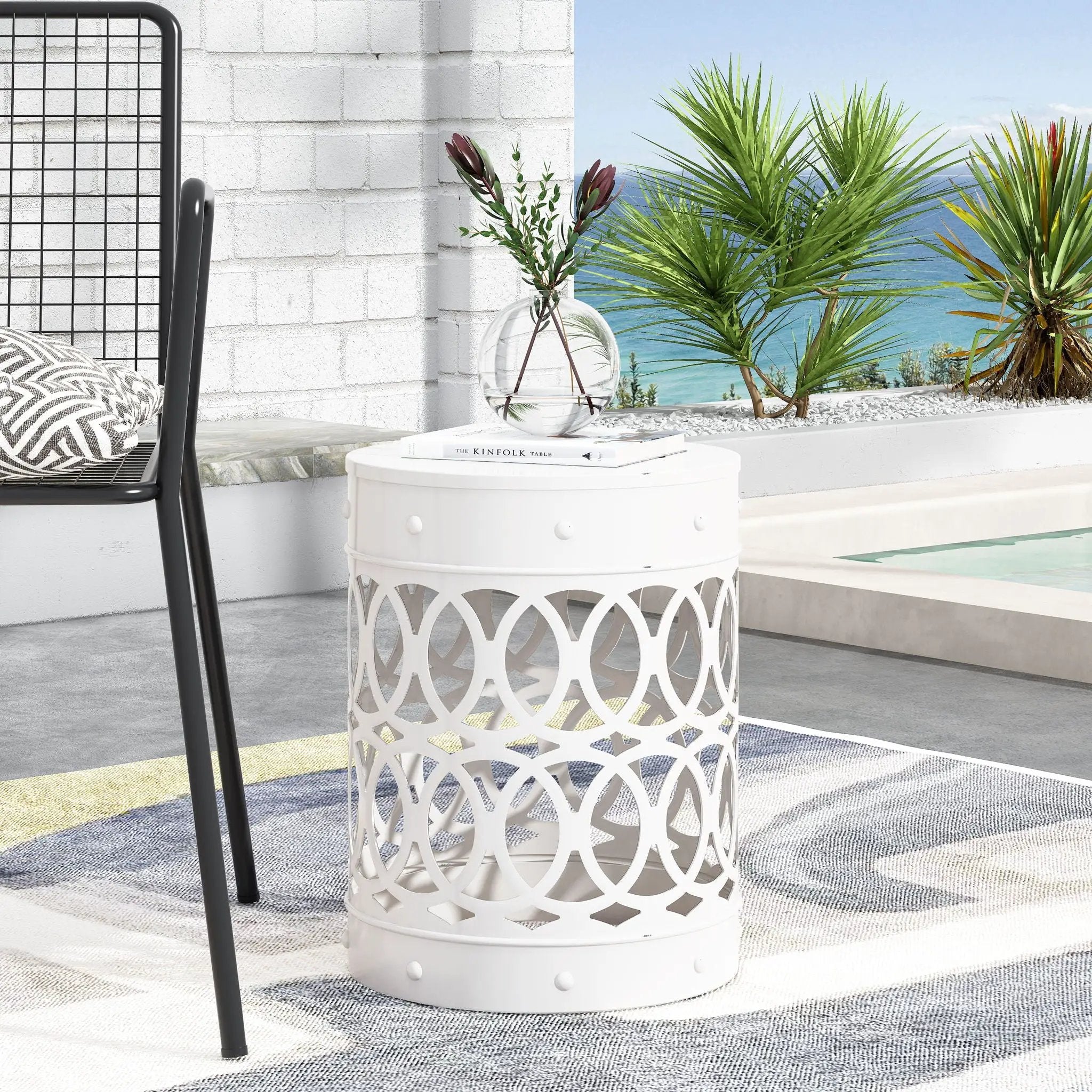 Outdoor Metal Large End Table, Modern Design by HouseOfZazla